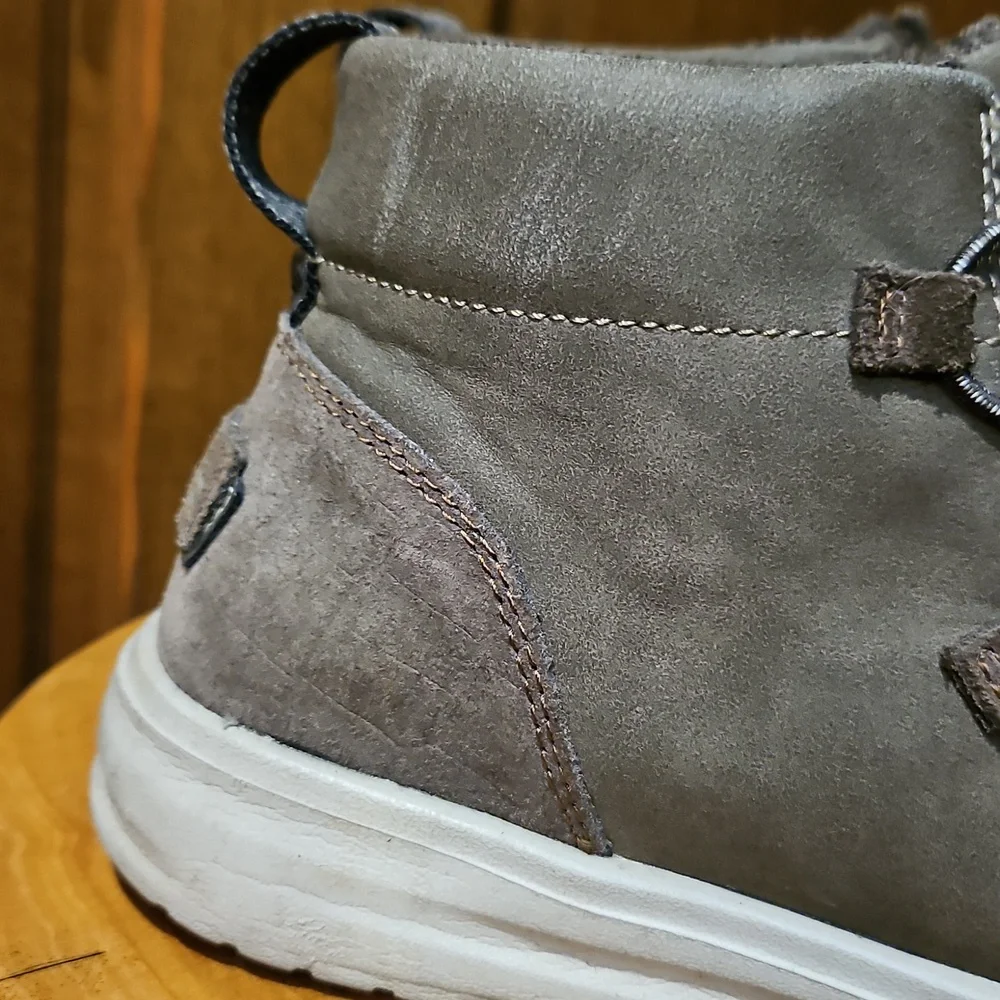 Hey Dude Eloise High Top Shoes Slip On Sneakers Grey Brown Taupe Size 7 Size 38 - Picture 12 of 16